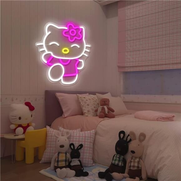 Hello Kitty LED Neon Sign Light Cute Cat Anime Room Game Gamer GIFT Collection - Picture 3 of 7